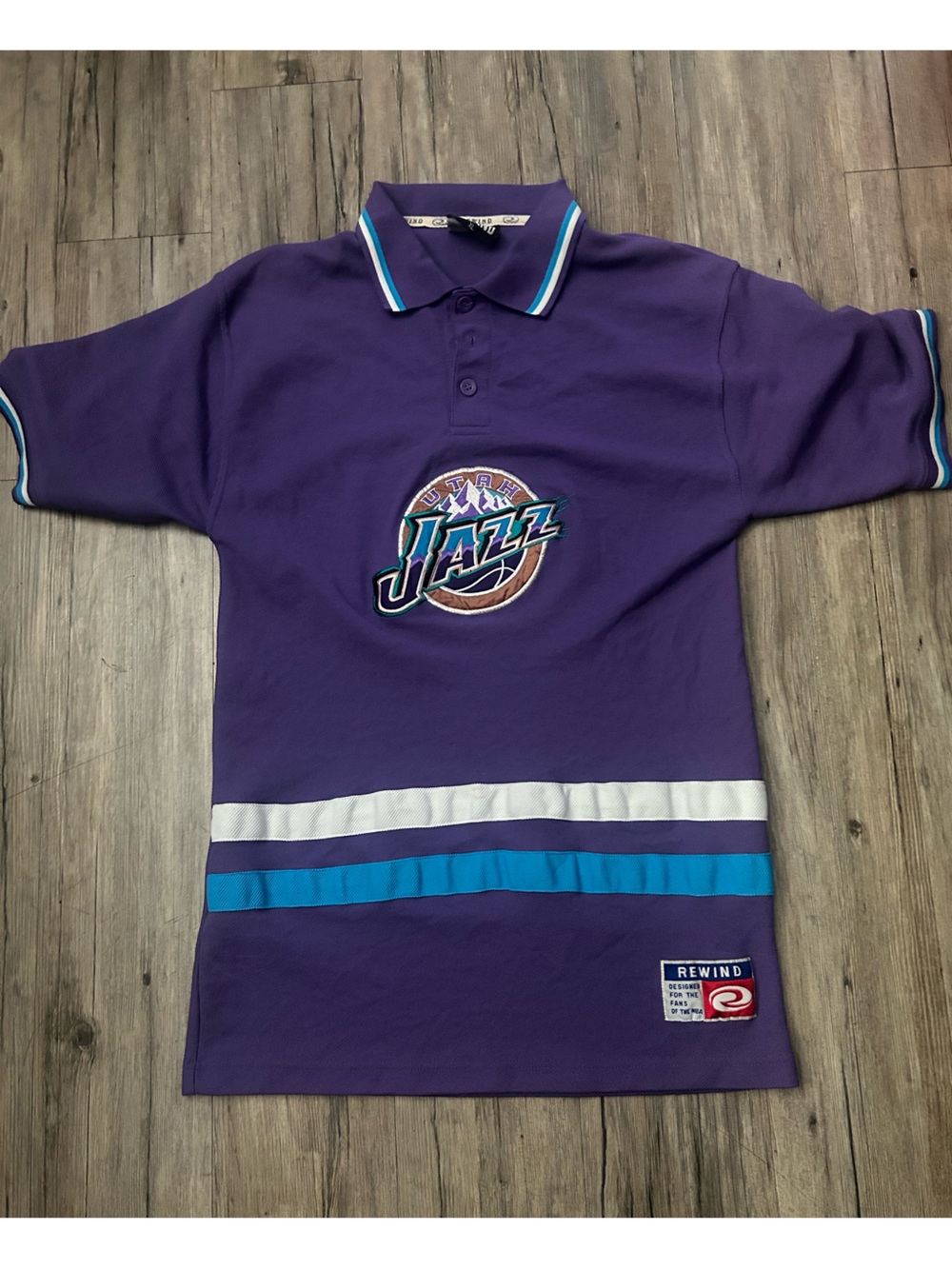 Rewind Purple Polo Shirt with Black & White Labeling